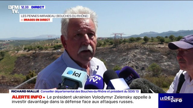 Incendie à Marseille: L'origine est une voiture qui a pris feu dans une bretelle d'autoroute , indique Richard Mallié (président du SDIS 13)