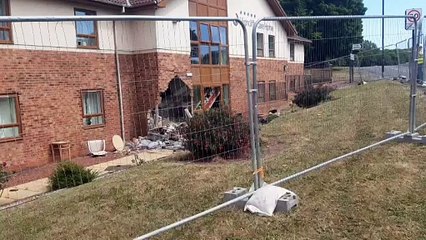 Watch as gaping hole left in Sunderland care home wall as car reported to have collided with building