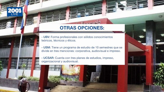 Variedad de opciones para estudiar Comunicación Social en Caracas