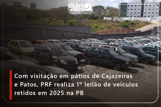 Com visitação em pátios de Cajazeiras e Patos, PRF realiza 1º leilão de veículos retidos em 2025 na PB