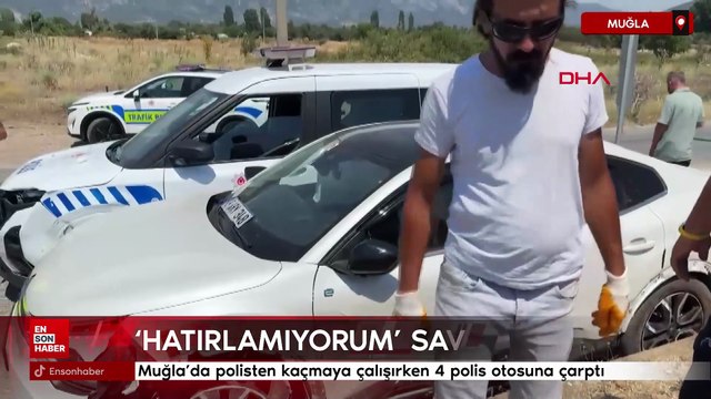 Muğla'da polisten kaçmaya çalışırken 4 polis otosuna çarptı
