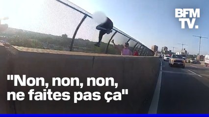 États-Unis: les images de policiers qui sauvent une femme du suicide sur un pont de New York