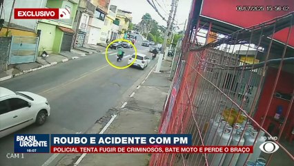 PM de folga tenta fugir de criminosos, bate moto e perde braço em SP