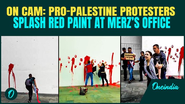 Pro-Palestinian Protesters SPLATTER Red Paint on Merz’s Office After ‘Dirty Work’ Praise for Israel