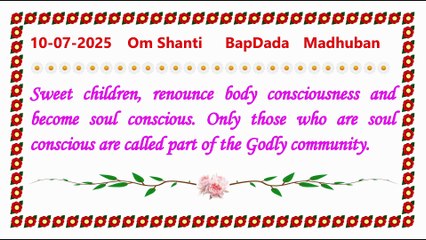 🇲🇰 Today’s Murli 10 July 2025 in English| Today Murli in Male Voice| BRAHMA KUMARIS Murli in English