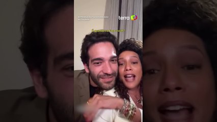 Taís Araújo e Humberto Carrão brincam sobre memes com a cabeça do ator: "Tô traumatizado" #shorts