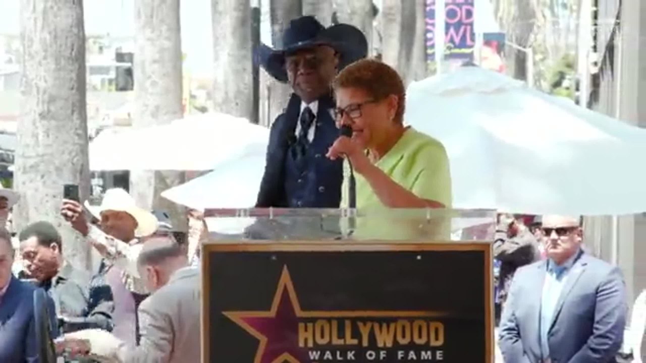 Los Angeles Mayor Karen Bass honors Glynn Turman at his Hollywood Walk of Fame ceremony