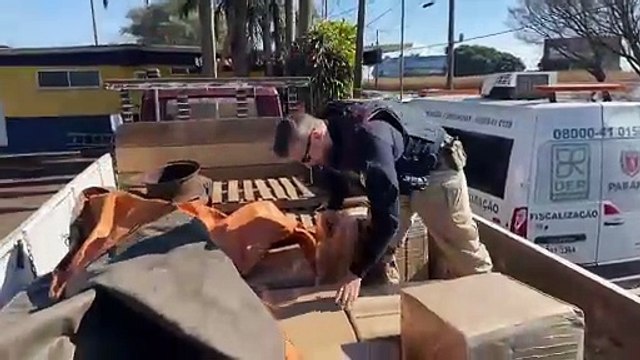 PRF apreende caminhão carregado com eletrônicos em Santa Terezinha de Itaipu