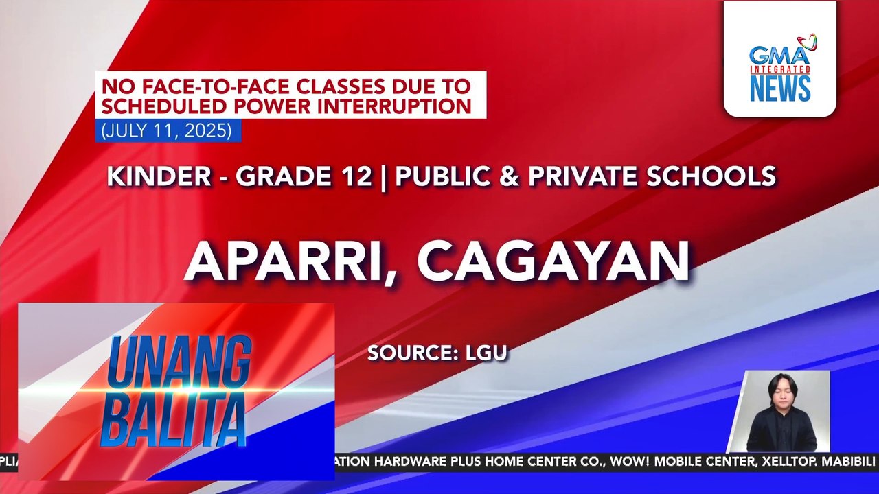 No face-to-face classes due to scheduled power interruption (July 11, 2025) | Unang Balita