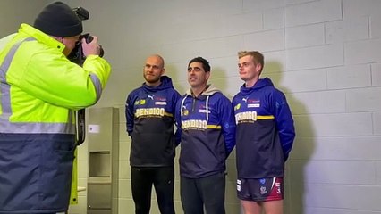 BFNL inter-league coach Simon Rosa and co-captains Jack Reaper and Lachlan Tardrew.