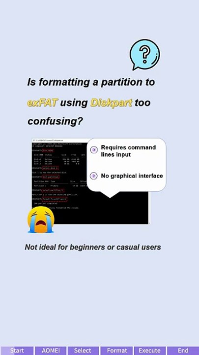 Diskpart Format exFAT Too Complex? Try AOMEI for Easier Formatting!