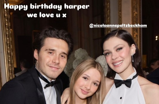 Brooklyn Beckham has sent birthday wishes to his sister Harper Beckham