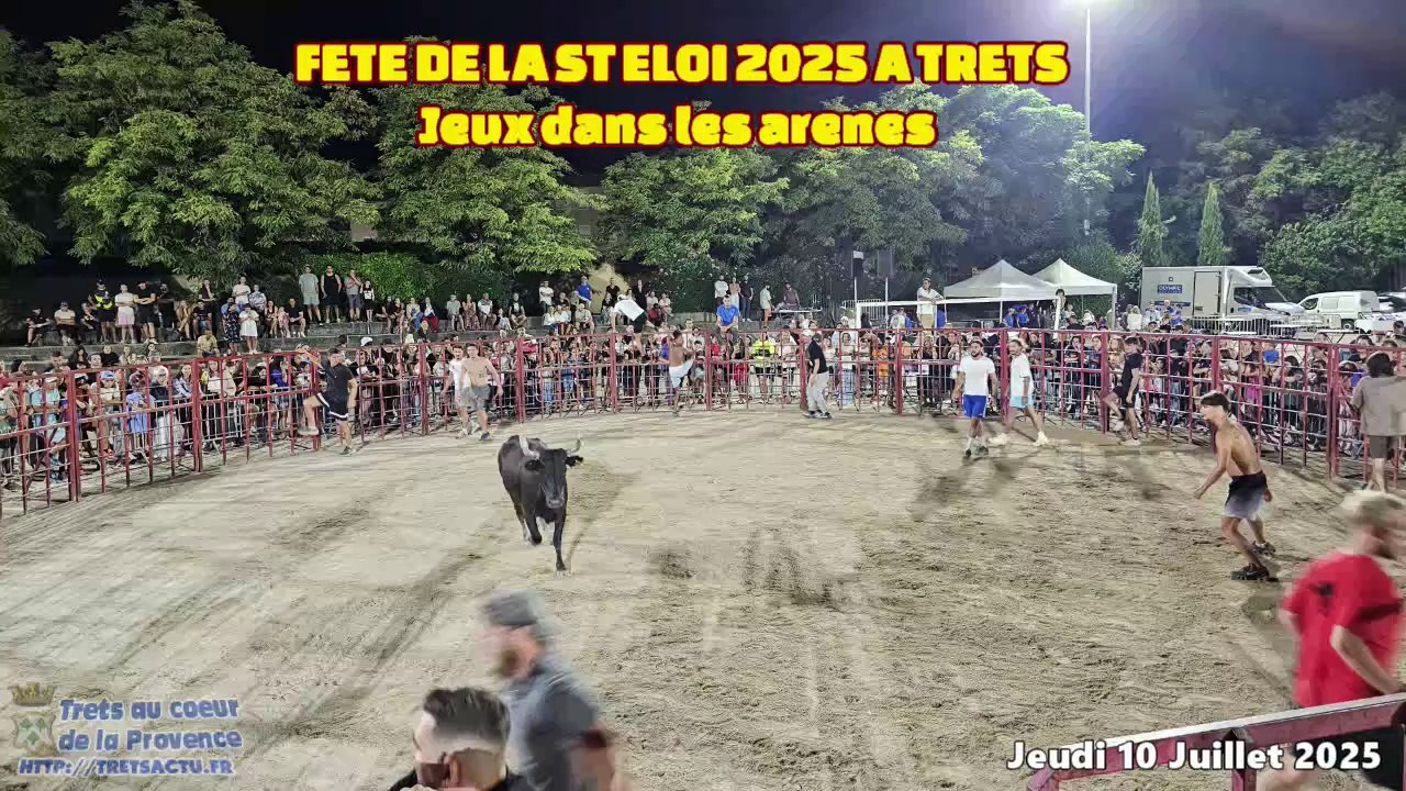 TRETS ST ELOI 2025 - 10Juill2025 -- Spectacle de vachettes
