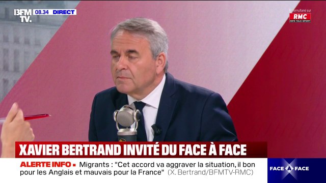 Eux vont avoir l'immigration choisie et nous l'immigration subie : Xavier Bertrand estime que l'accord entre Paris et Londres va aggraver la situation