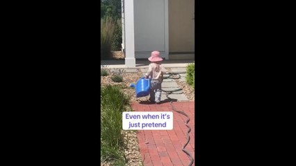 Adorable Daughter Lends Hand to Her Father in Fields