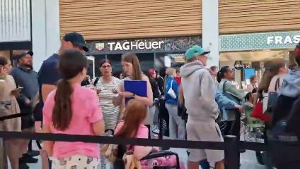 Shoppers queue outside Sephora, Meadowhall