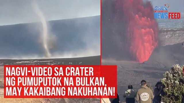 Nagvi-video sa crater ng pumuputok na bulkan, may kakaibang nakuhanan! | GMA Integrated Newsfeed