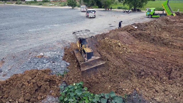 Updating Best Project Lake fill Part 2 by Bulldozer D31P and D20P Pushing Soil & Stone into Lake