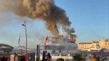 Luxury yacht fire in St Tropez