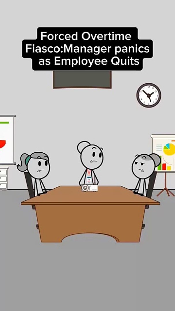 ⁣Forced Overtime Fiasco Manager panics as Employee Quits #animation #shorts #viralvideo