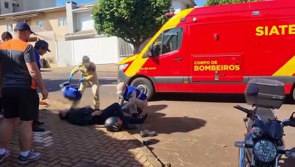 Motociclista fica ferido em acidente no Centro de Cascavel