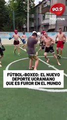 📌 Un ucraniano creó el fútbol-boxeo donde juegan a la pelota a las piñas, con guantes y en pata