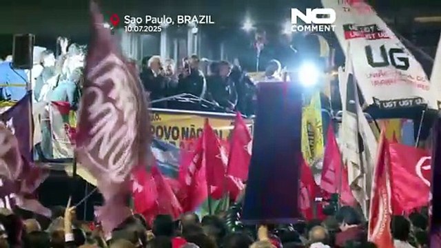 Brazilian demonstrators rally against Trump and urge taxing the rich