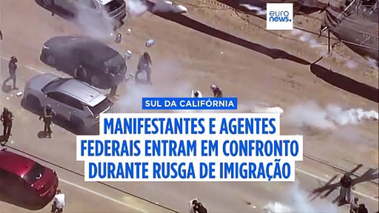 Agentes de imigração entram em confronto com manifestantes durante rusgas na Califórnia