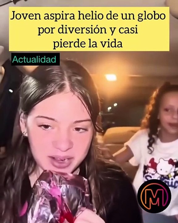 Momento en que una adolescente jugando con su hermana aspiro helio de un globo,y esto sucedió.