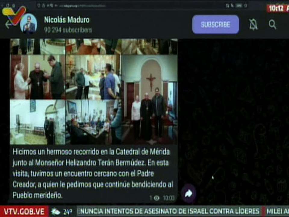Pdte. Maduro: Hicimos un recorrido en la Catedral de Mérida junto al Monseñor Helizandro Terán