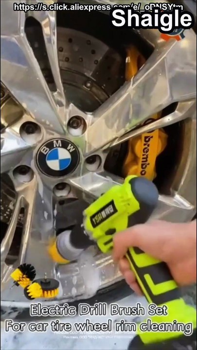 New Car Cleaning Kit Scrubber Drill Detailing Brush Set