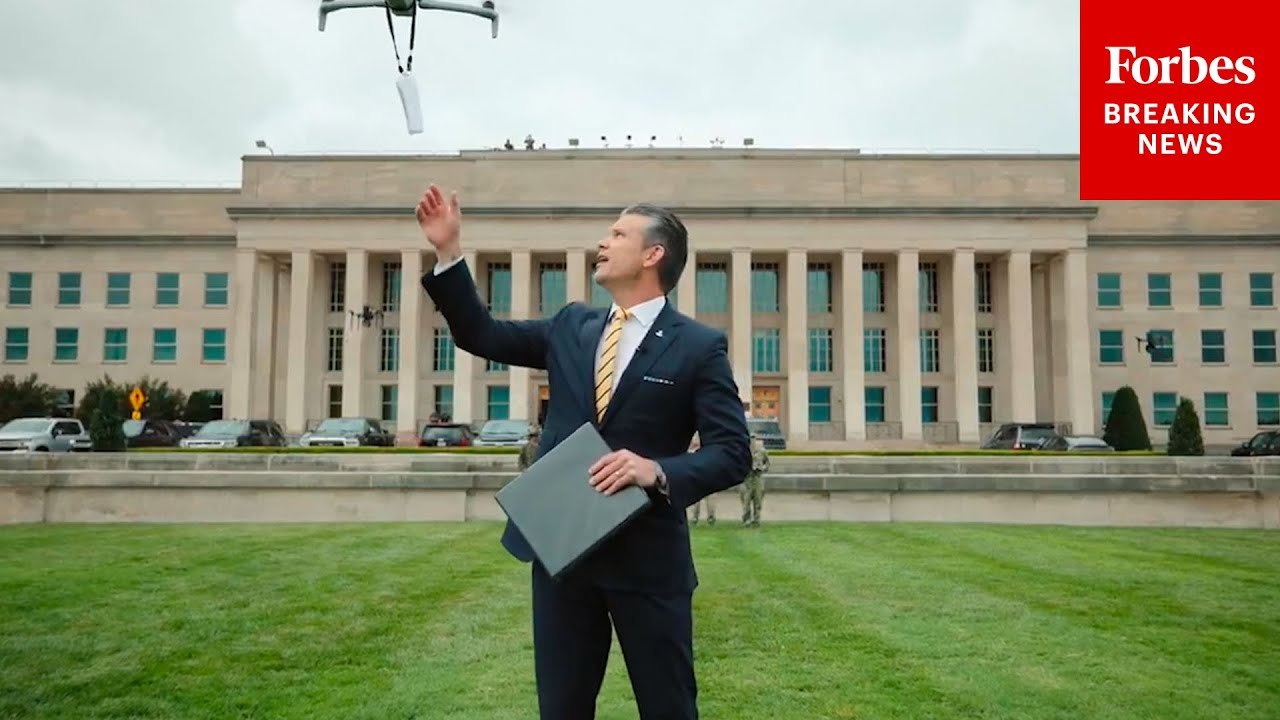 Pete Hegseth—With Drones Flying Above—Announces New Actions To End Restrictions On U.S. Drones