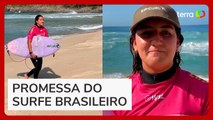 ‘Troquei de lugar’, diz Sophia Medina sobre ser uma das surfistas mais experientes em etapa no Rio