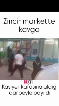 Zincir markette kavga! Kasiyer kafasına aldığı darbeyle bayıldı