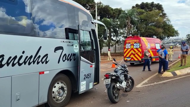 Motociclista fica ferido em acidente na marginal da BR-277, em Cascavel