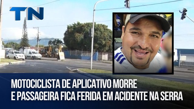 Motociclista de aplicativo morre e passageira fica ferida em acidente na Serra
