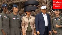 President Trump, Melania Trump Meet With Flooding First Responders In Kerrville, TX