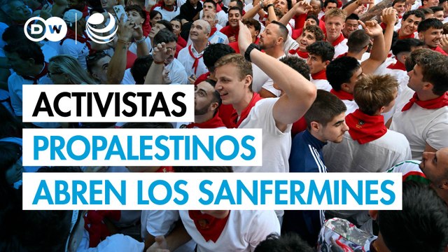 Activistas propalestinos abren los sanfermines