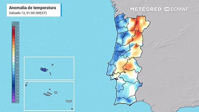 Com a atual descida das temperaturas, boa parte do continente português encontra-se sob anomalia térmica negativa