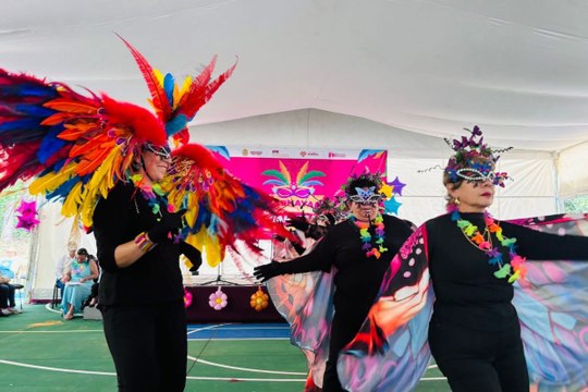 Celebran carnaval del adulto mayor en Veracruz; pista de baile entre bastones y cabello blanco