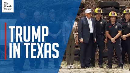 Trump visits Texas flood sites, praises first responders, vows prevention steps