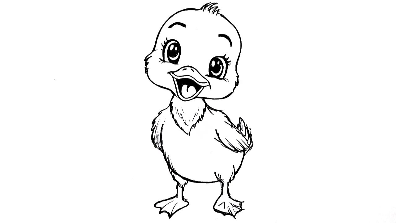 How to Draw a Cute Baby Duck - Easy Drawing Tutorial for Beginners