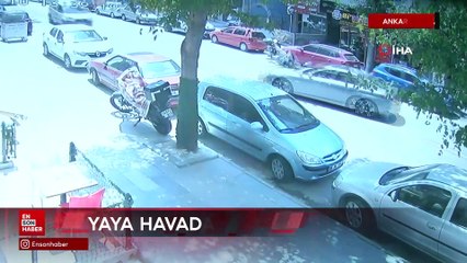 Ankara'da otomobilin çarptığı yaya havada takla attı