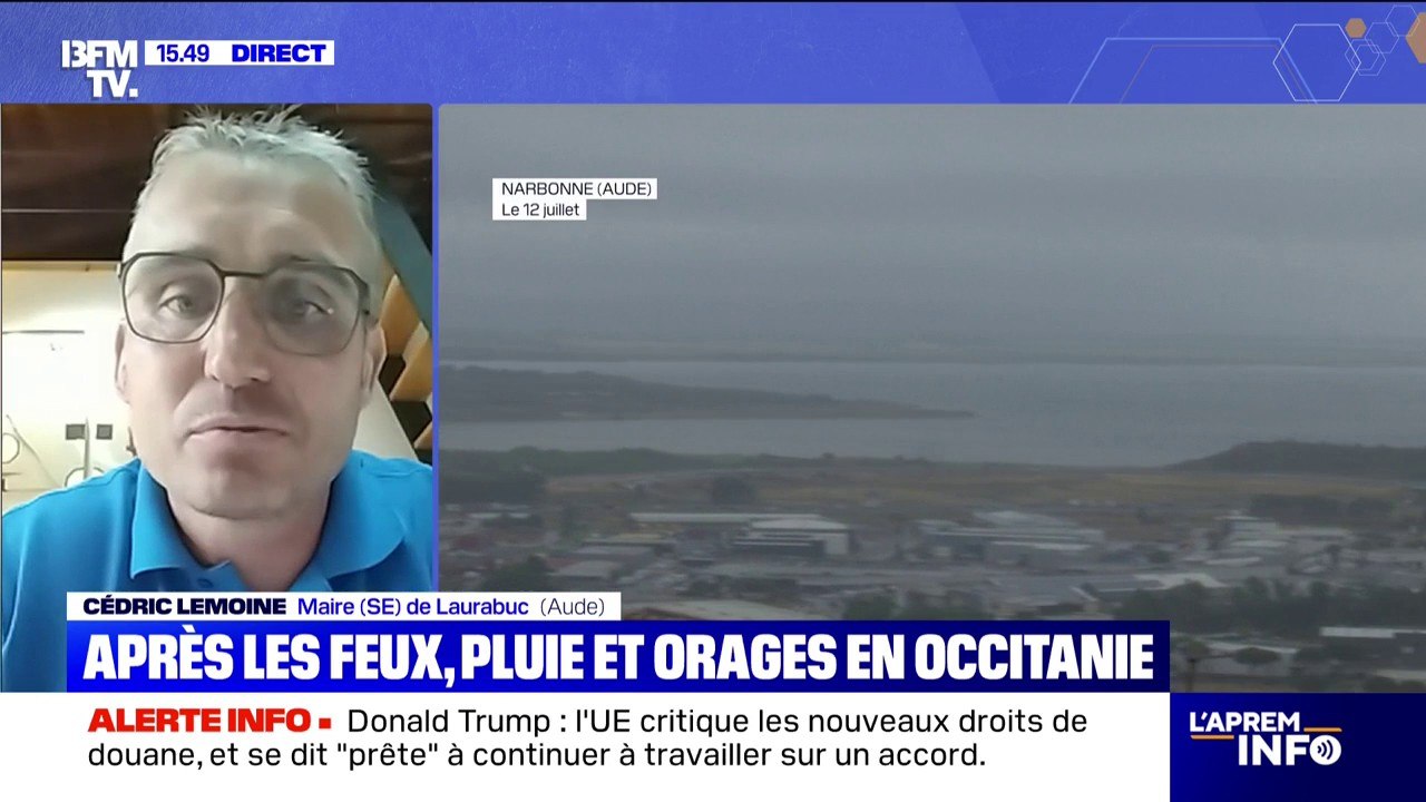 Orages: Cédric Lemoine, maire (SE) de Laurabuc dans le département de l'Aude, invite les habitants "à ne pas se déplacer" pendant les intempéries