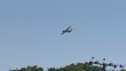 Lancaster Bomber flies over West Midlands
