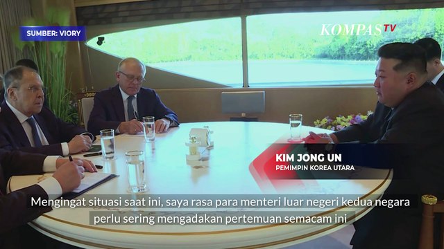 Momen Hangat Kim Jong Un Sambut Menlu Rusia Lavrov di Wonsan, Korea Utara