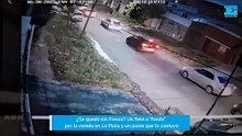 ¿Se quedó sin frenos? Un flete a "fondo" por la vereda en La Plata y un poste que lo contuvo