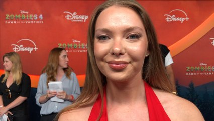 Emilia McCarthy and Kingston Foster, at the ZOMBIES 4: Dawn of the Vampires world premiere