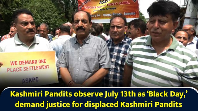 Kashmiri Pandits observe July 13th as ‘Black Day,’ demand justice for displaced Kashmiri Pandits