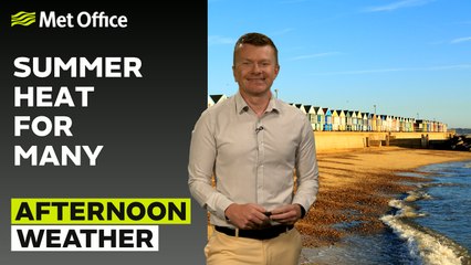 Met Office Afternoon Video Forecast 13/07/2025 - Cooler North Sea coasts